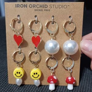 NWT IRON ORCHID STUIDO Earrings, Set of 4